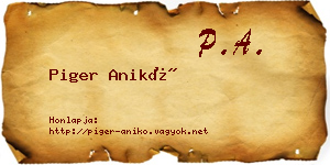 Piger Anikó névjegykártya